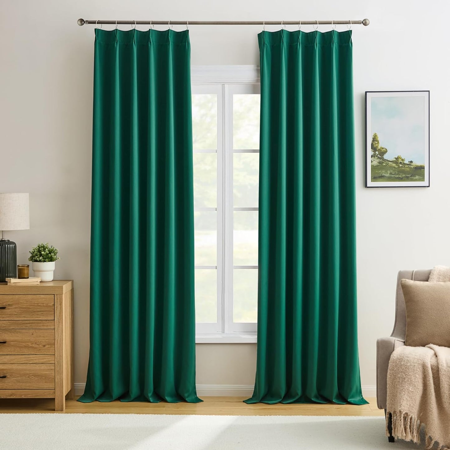 Emerald Hunter Green Curtains for Elegant Home Decor