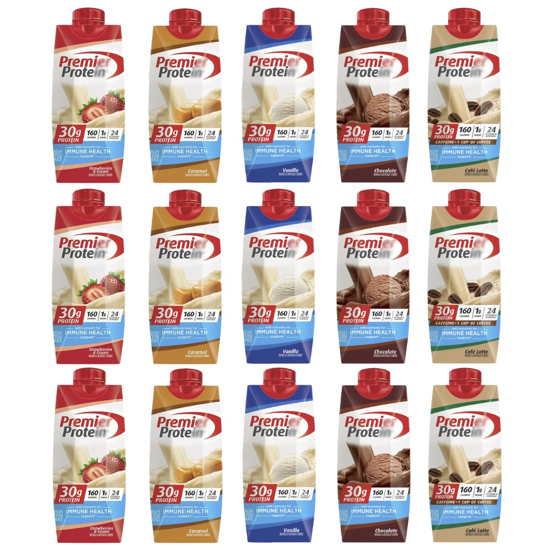 Protein Shakes Assorted Sampler Variety Pack - 15 Pack of 11 Fl Oz