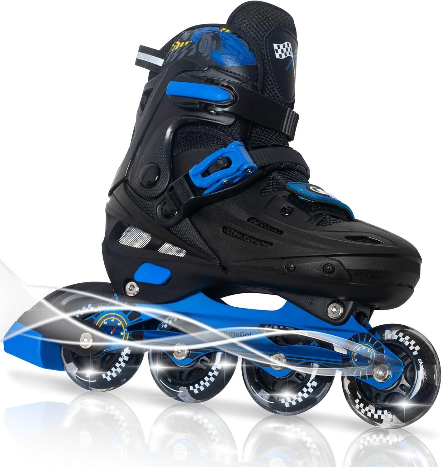 Adjustable Inline Skates for Kids with PU Flashing Wheels 6-12y