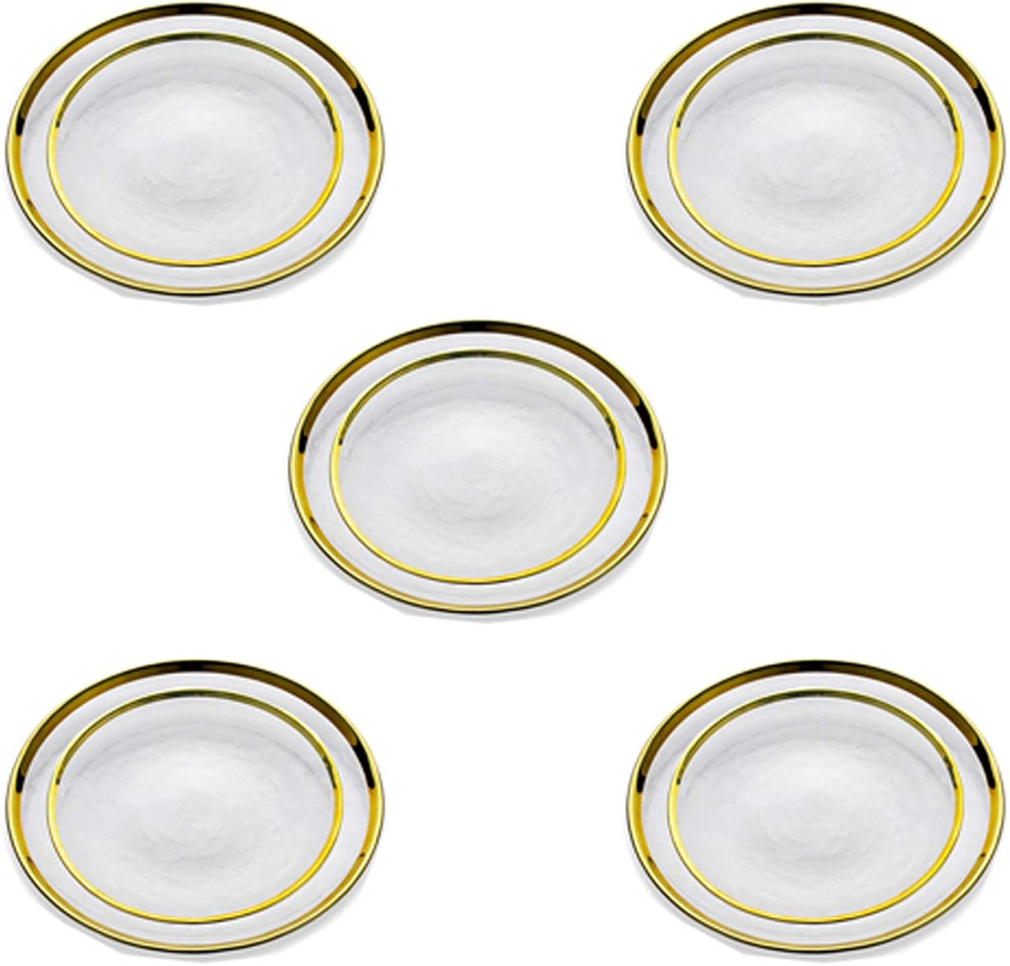 NUPTIO Gold Rim Glass Chargers: Set of 10 - Elegant Dining Decor