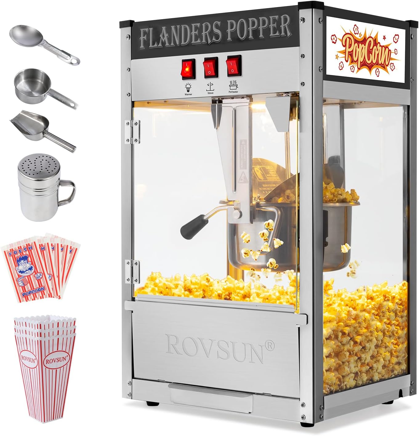 ROVSUN Movie Theater Popcorn Machine | Makes 4 Gallons!