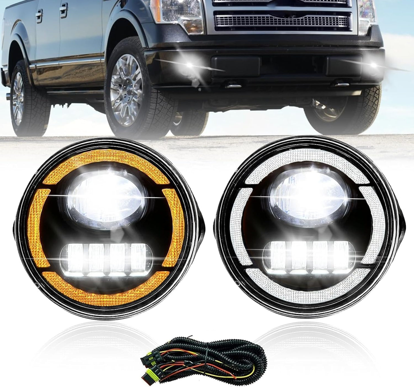 LED Fog Lights for 2006-2014 Ford F-150 with Daytime Running Lights
