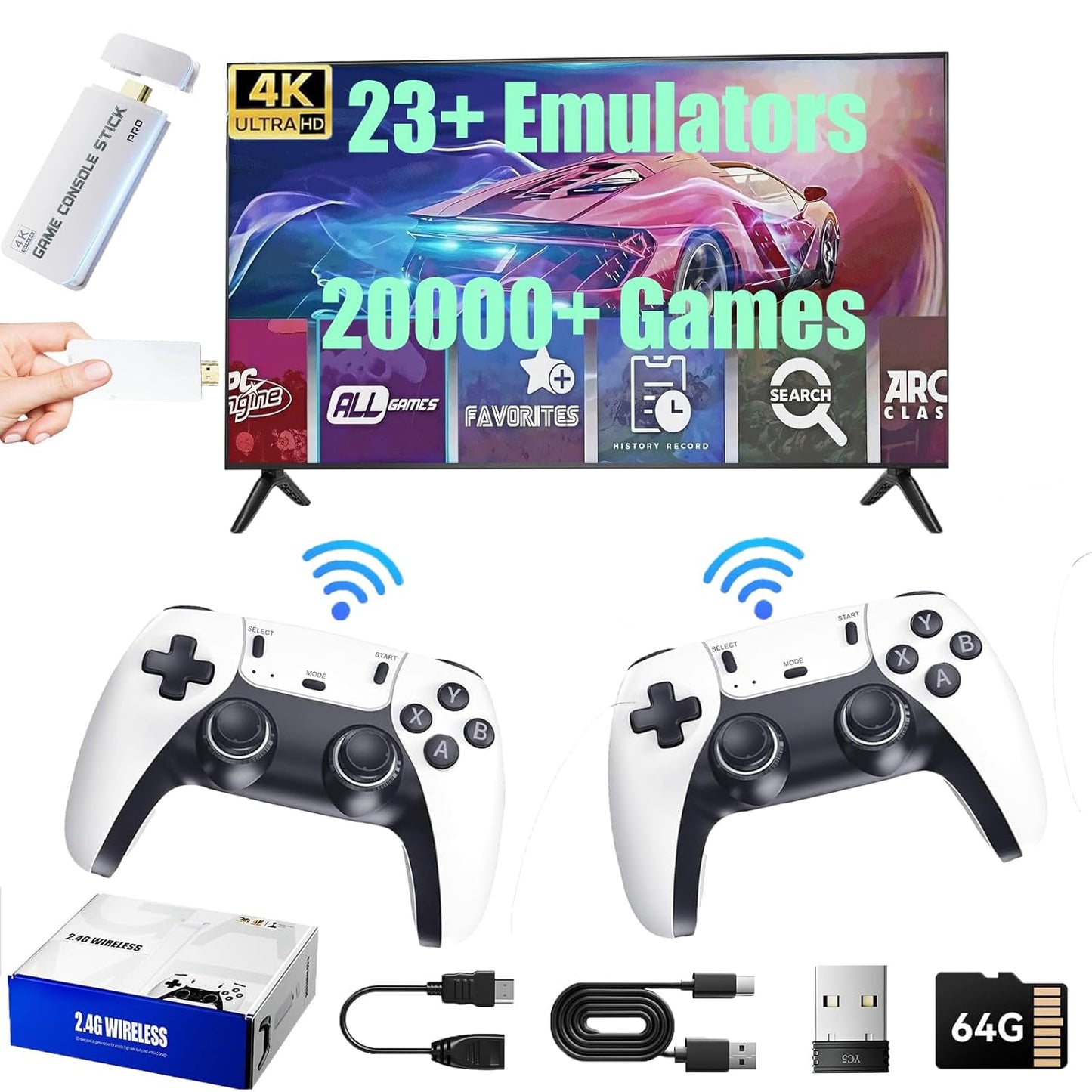 2025 New Upgraded Wireless Retro Gaming Console for TV Fun