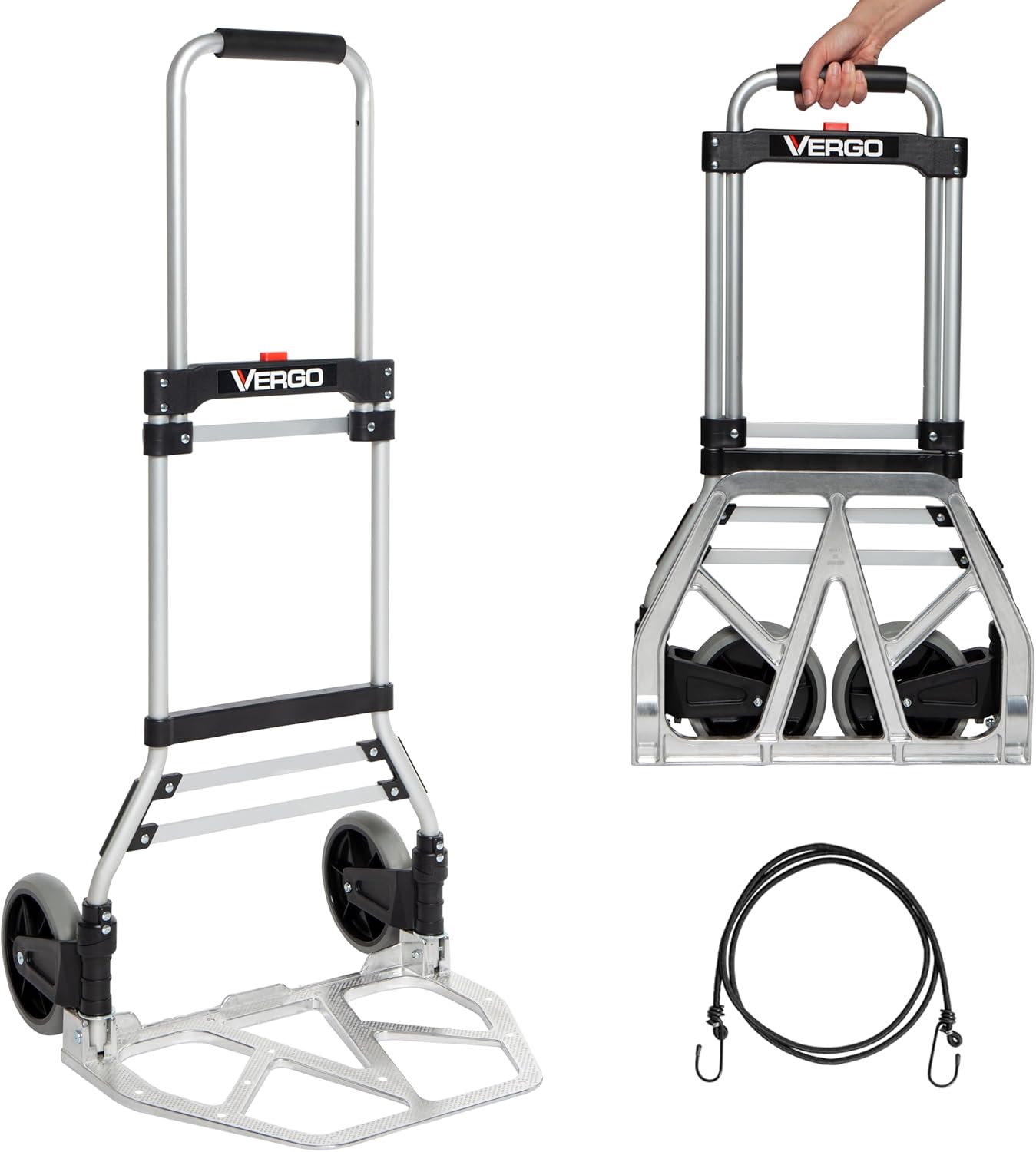 Folding Hand Truck Dolly - Lightweight Aluminum Cart for Transport