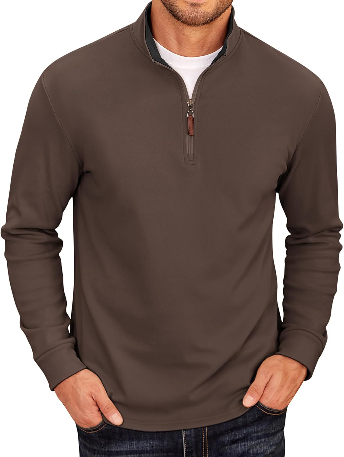 COOFANDY Men's Fleece Quarter Zip Pullover for Comfort and Style