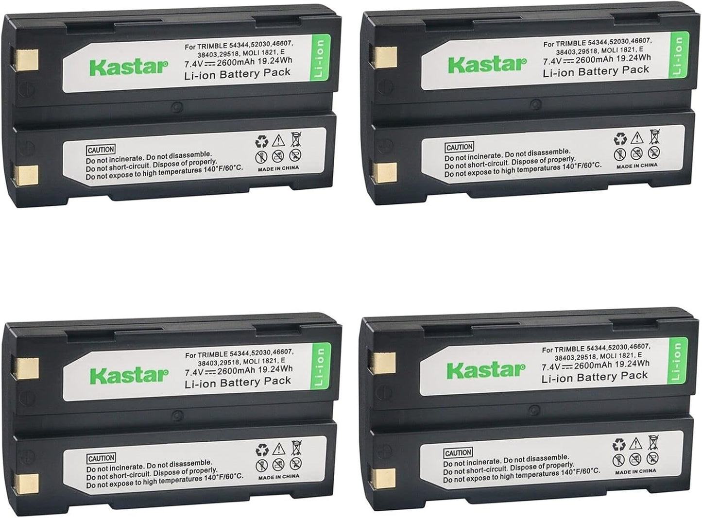 Kastar D-Li1 Battery 4-Pack Replacement for Trimble GPS Devices