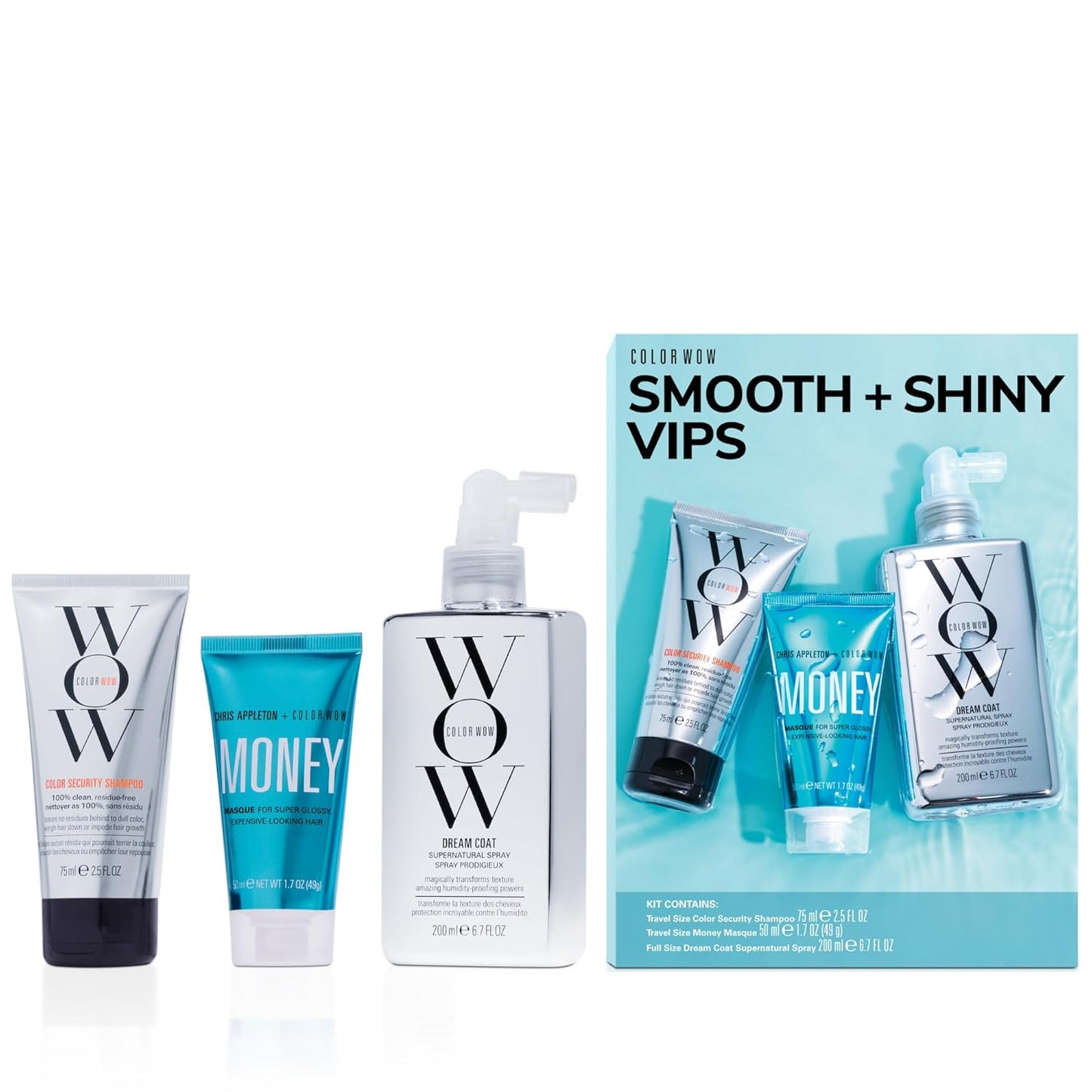 COLOR WOW Smooth + Shiny VIPs Kit for Luxurious Hair Care
