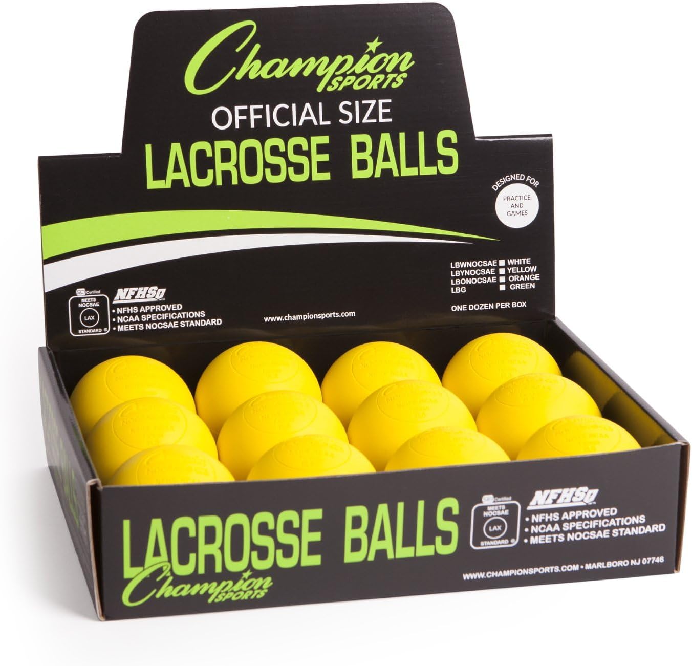 Champion Sports Lacrosse Balls for Practice and Gameplay Use