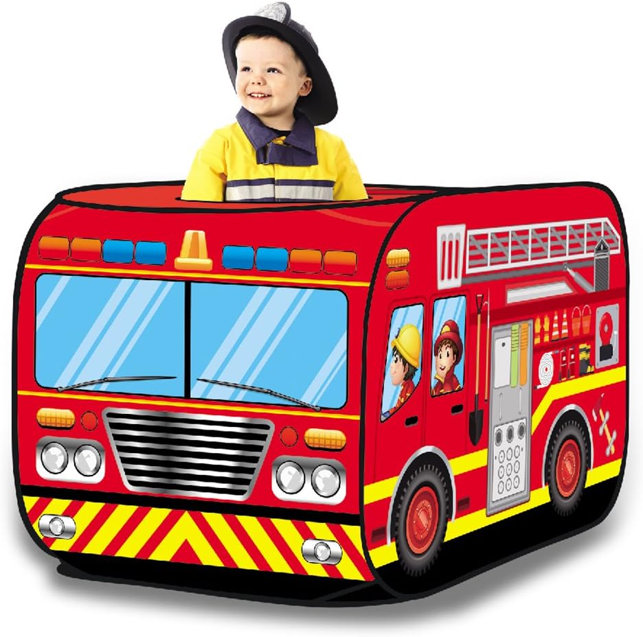 Foldable Fire Truck Play Tent for Kids