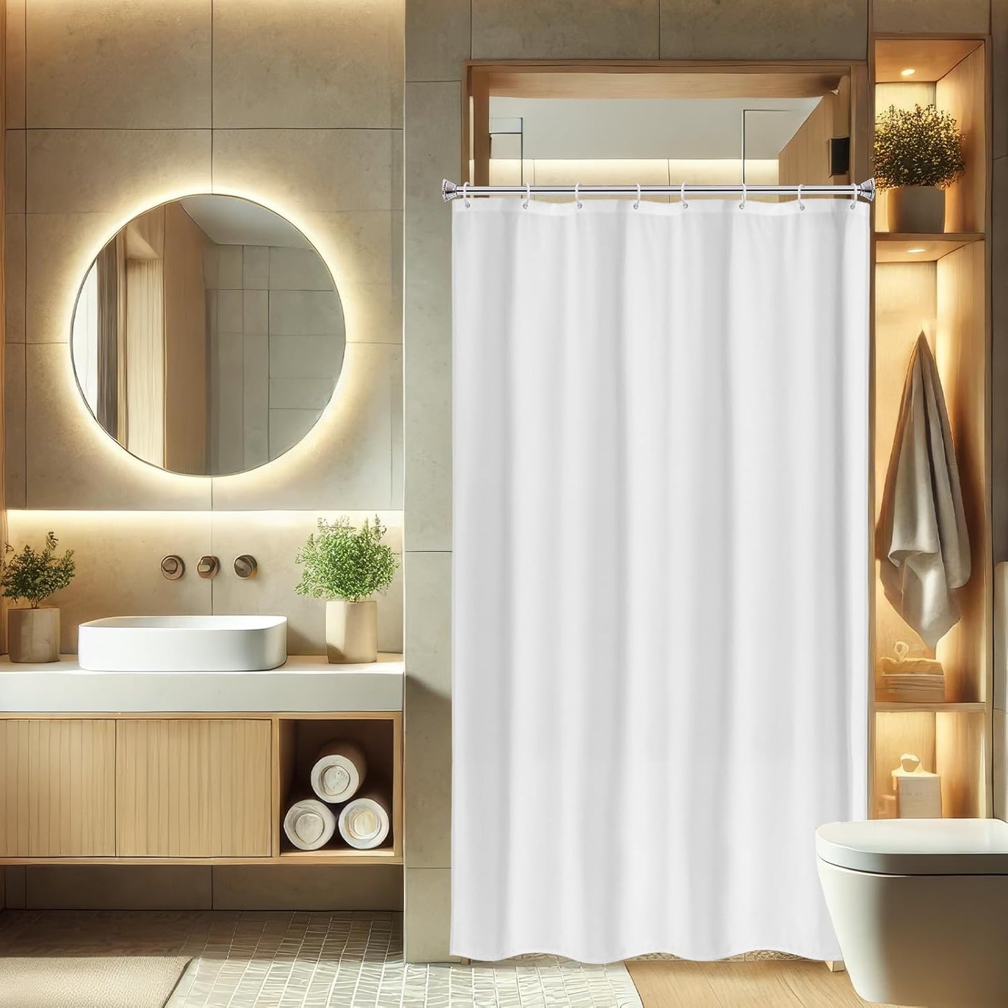 Hotel-Grade Waterproof Shower Curtain Set
