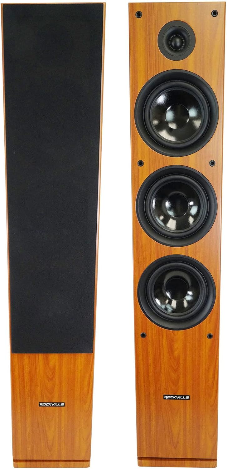 Rockville RockTower 68C Passive Tower Speakers for Home Audio