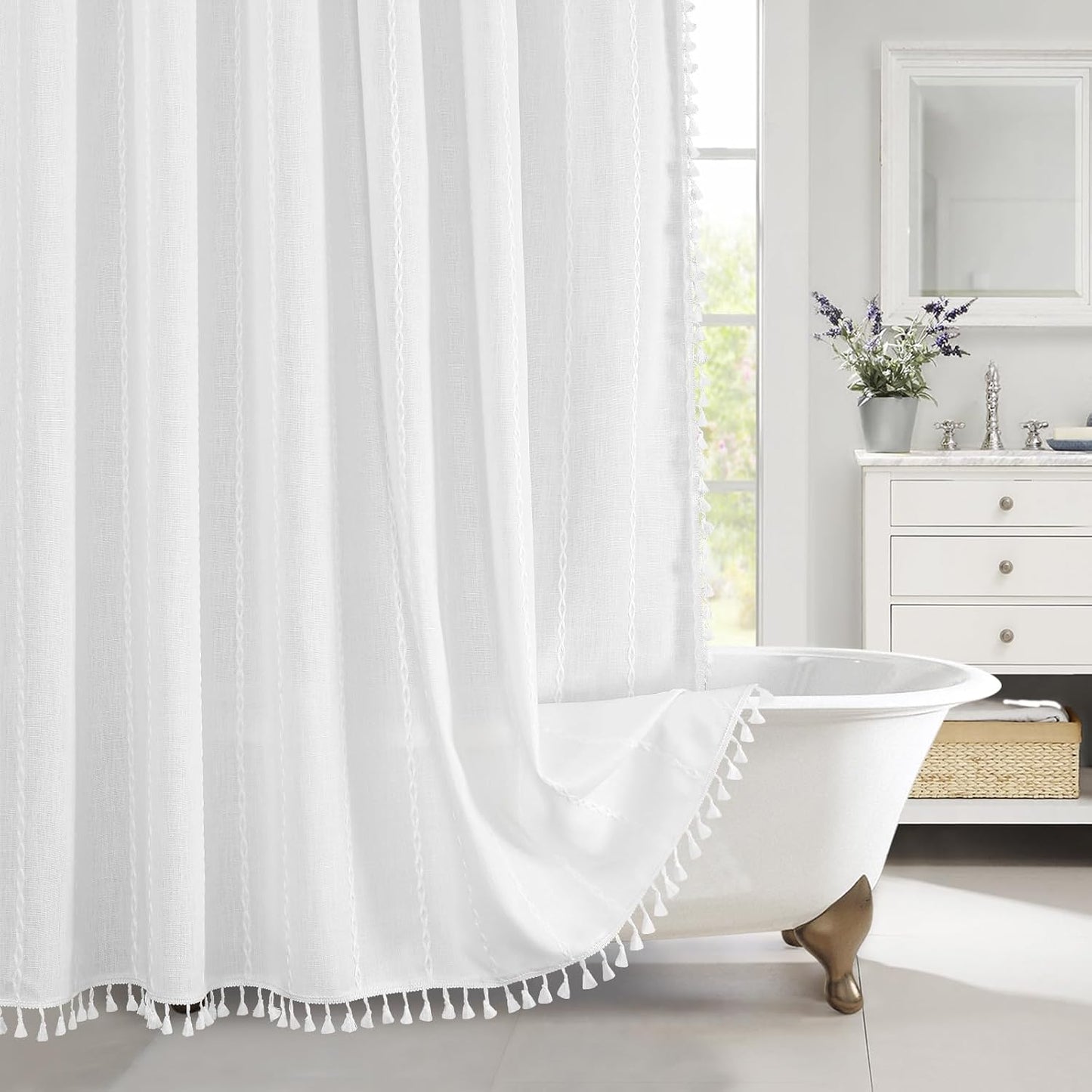 MitoVilla Boho Farmhouse Shower Curtain for Modern Decor