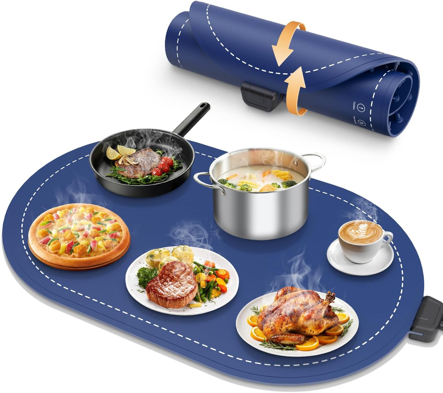 Warming Mat for Food with Adjustable Temperature Timer and More