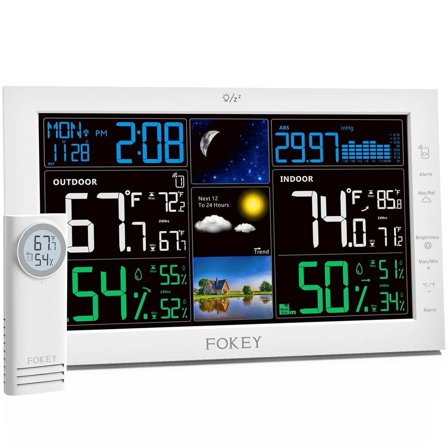 Wireless Indoor Outdoor Weather Station with Atomic Clock Function