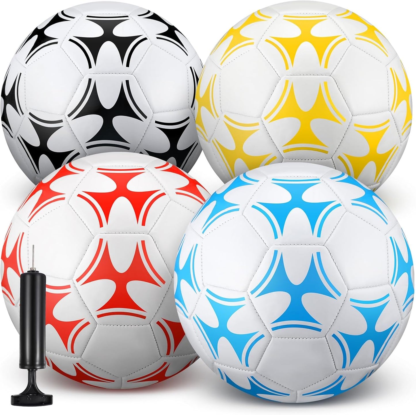 Operation Christmas Soccer Balls 4 Pack with Pump for All Ages