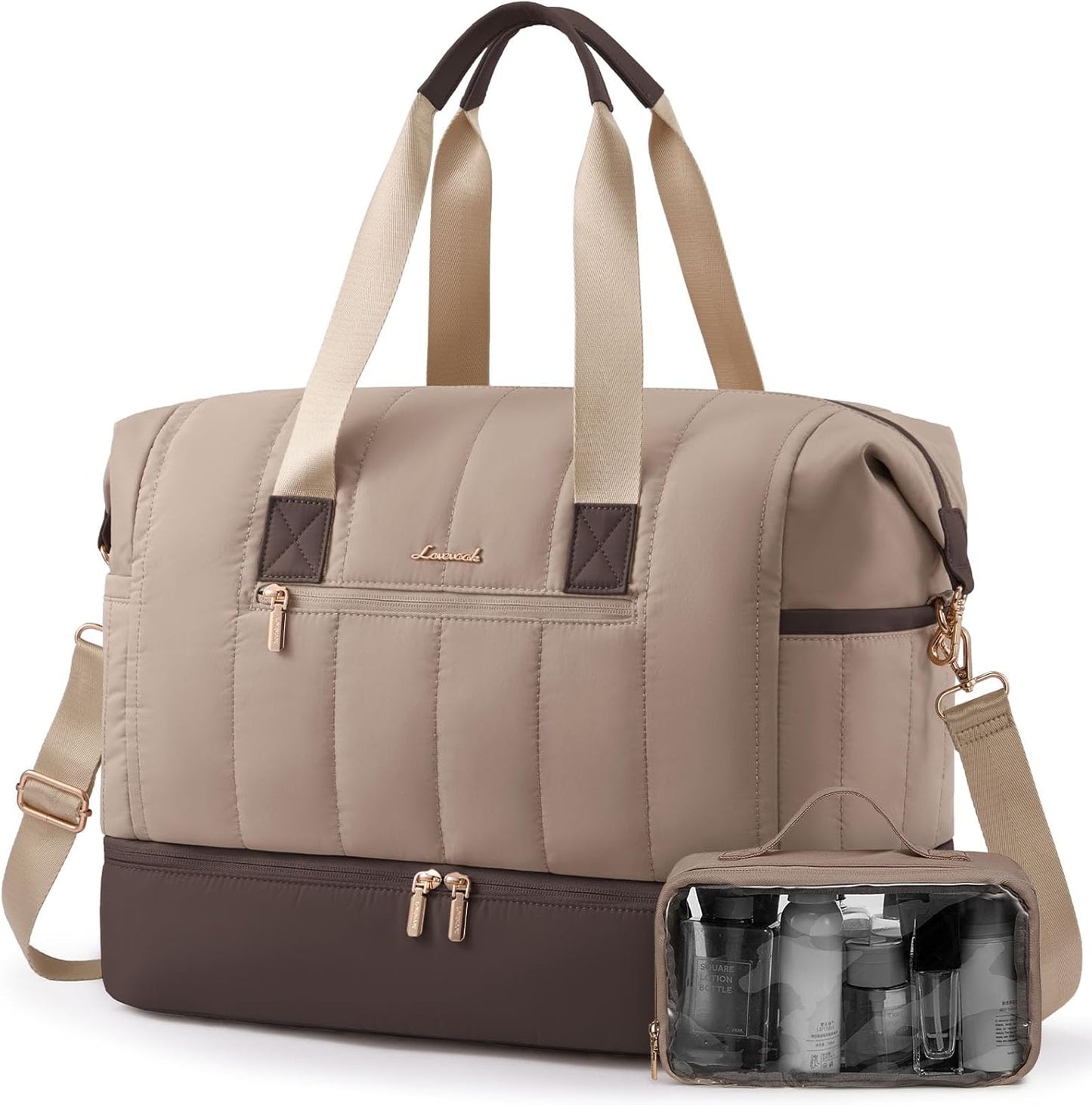 LOVEVOOK Travel Duffle Bag with Shoe Compartment for Women