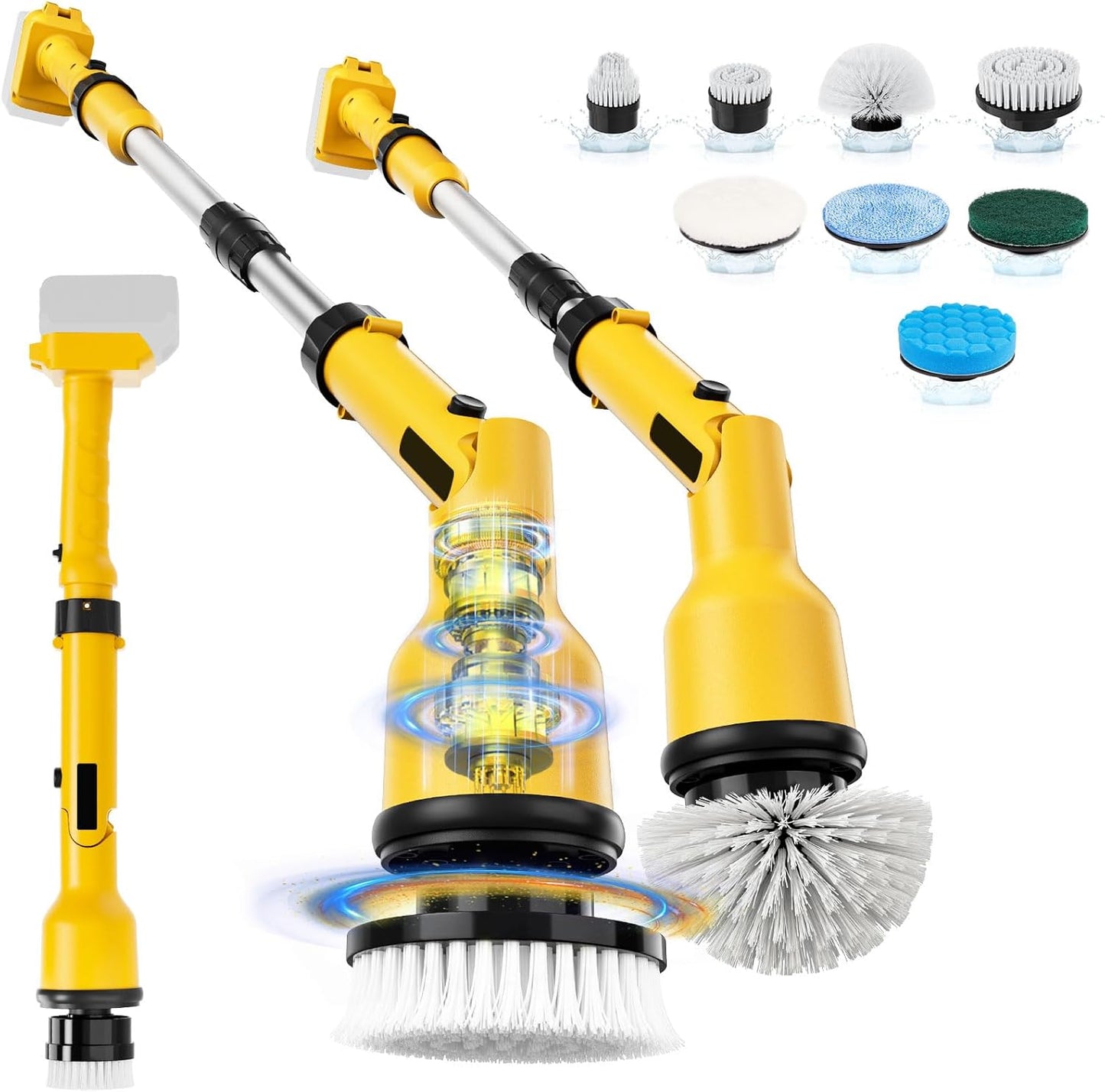 Electric Spin Scrubber for Dewalt 20V 60V Battery with 8 Heads