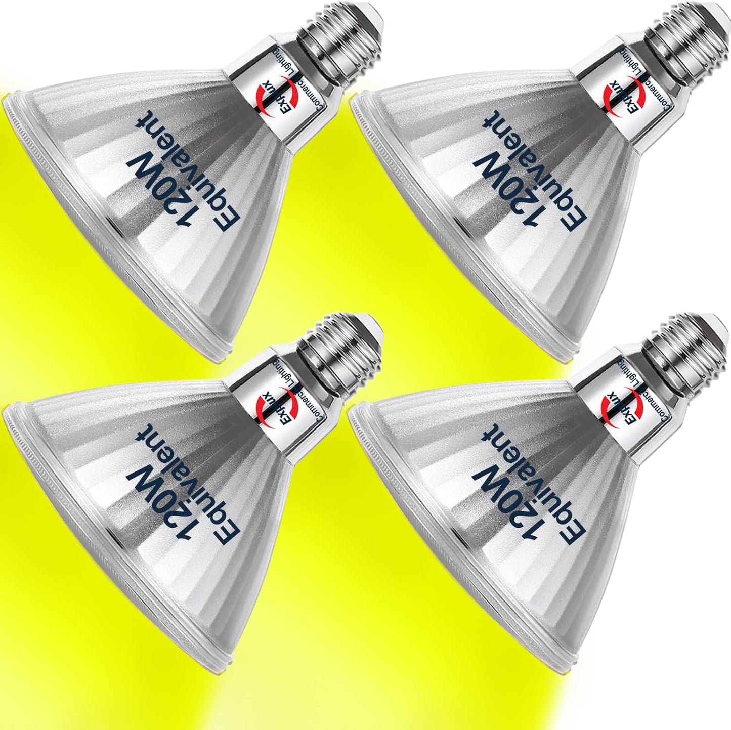 Explux Full Glass LED PAR38 Outdoor Flood Yellow Light Bulbs