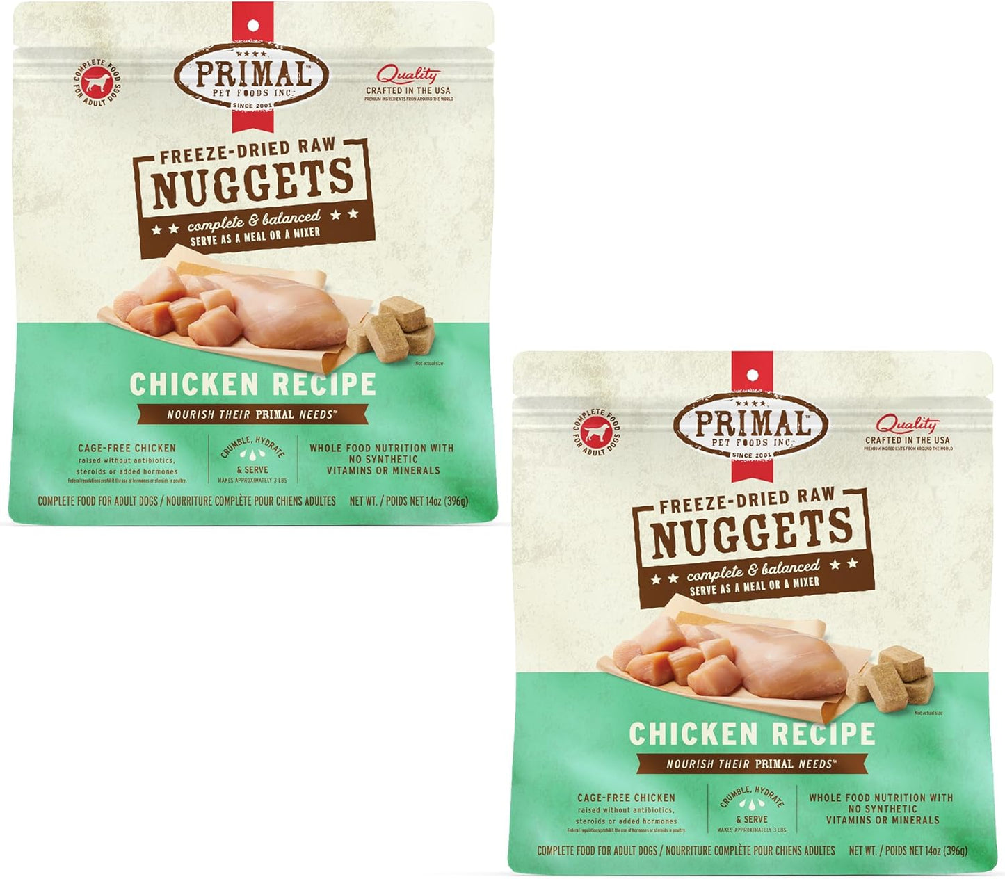Primal Freeze Dried Dog Food Nuggets, Chicken - Healthy Meal Option