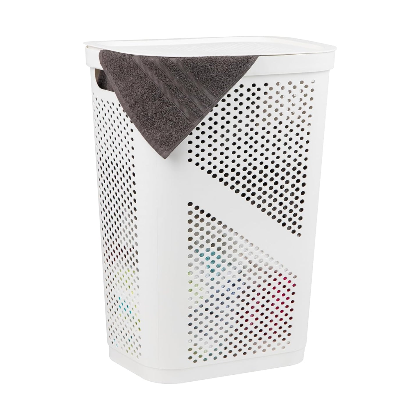 Mind Reader Slim Laundry Hamper with Lid for Efficient Storage