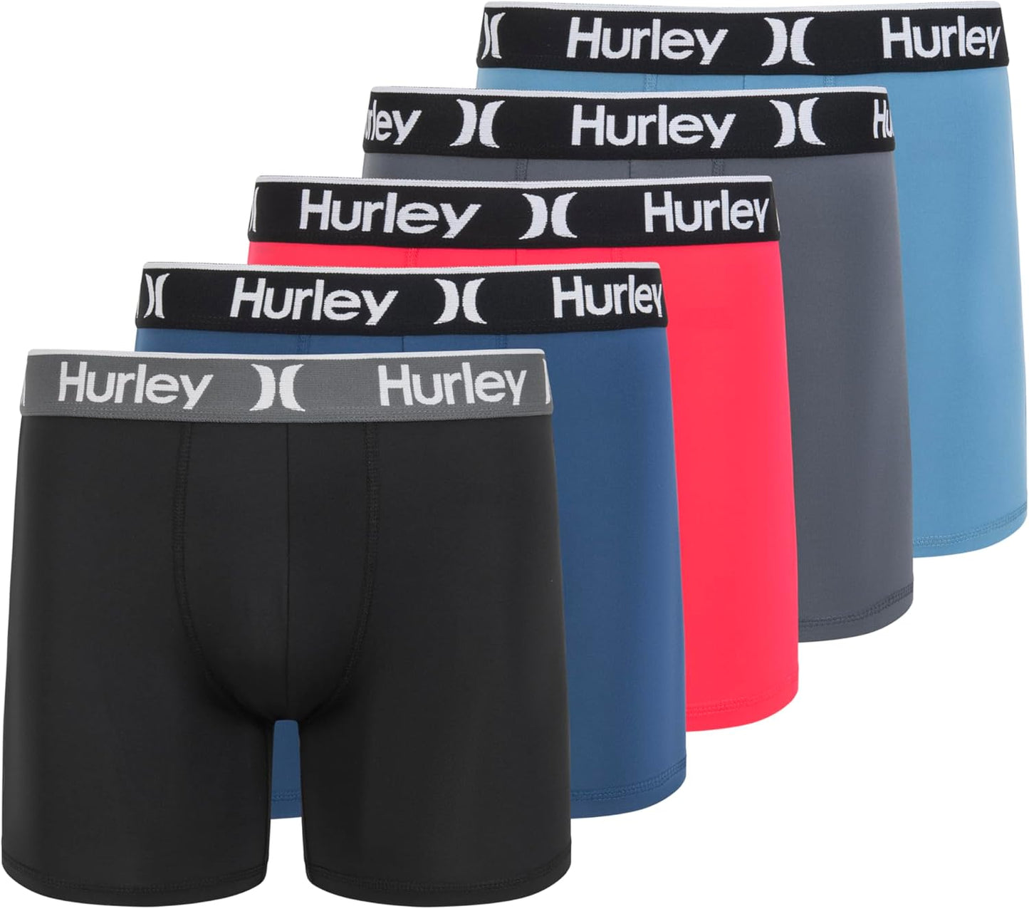 Hurley 5 Pack Stretch Boxer Briefs for Ultimate Comfort