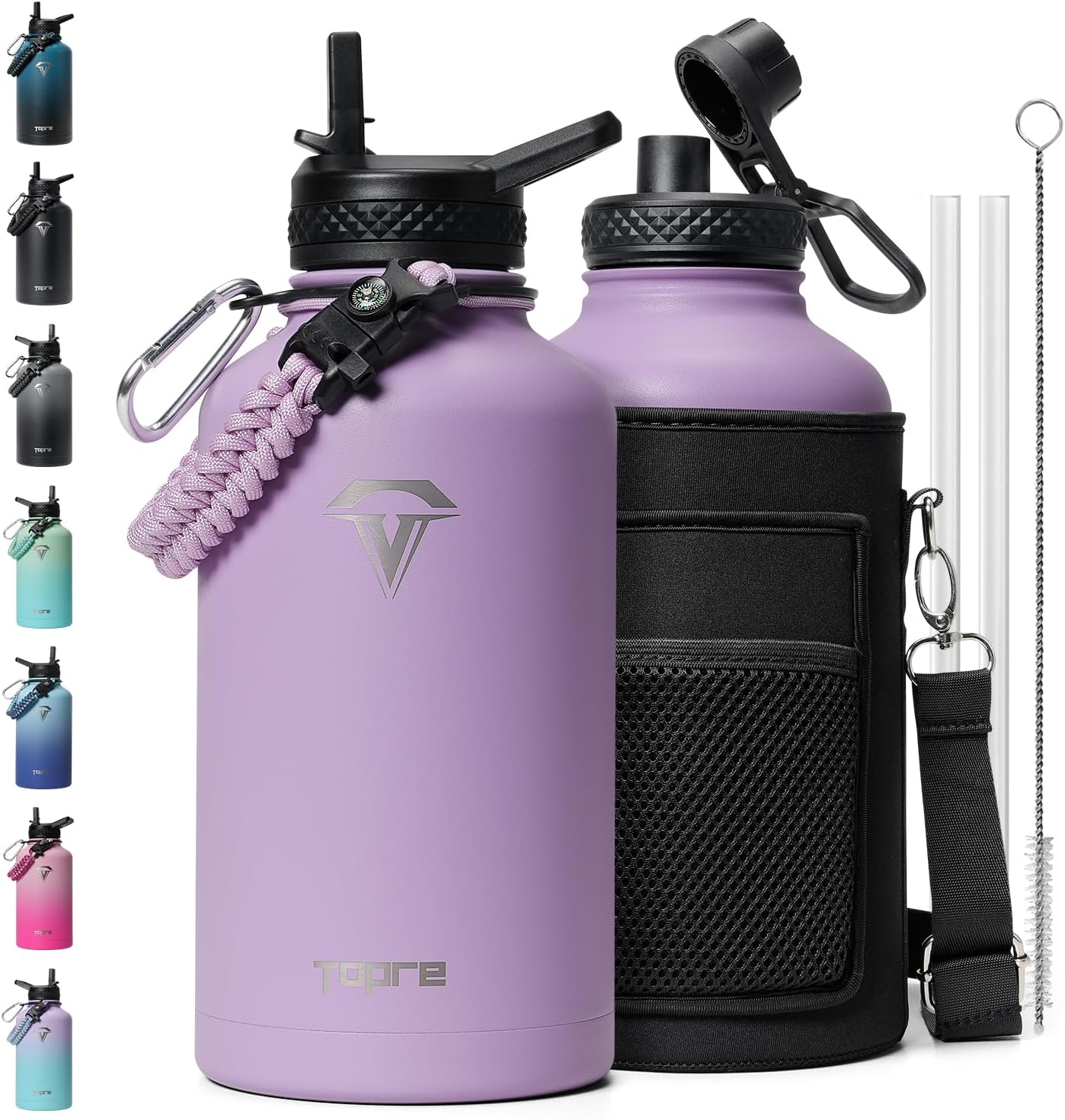 64 oz Insulated Water Bottle for Cold & Hot Drinks - Purple