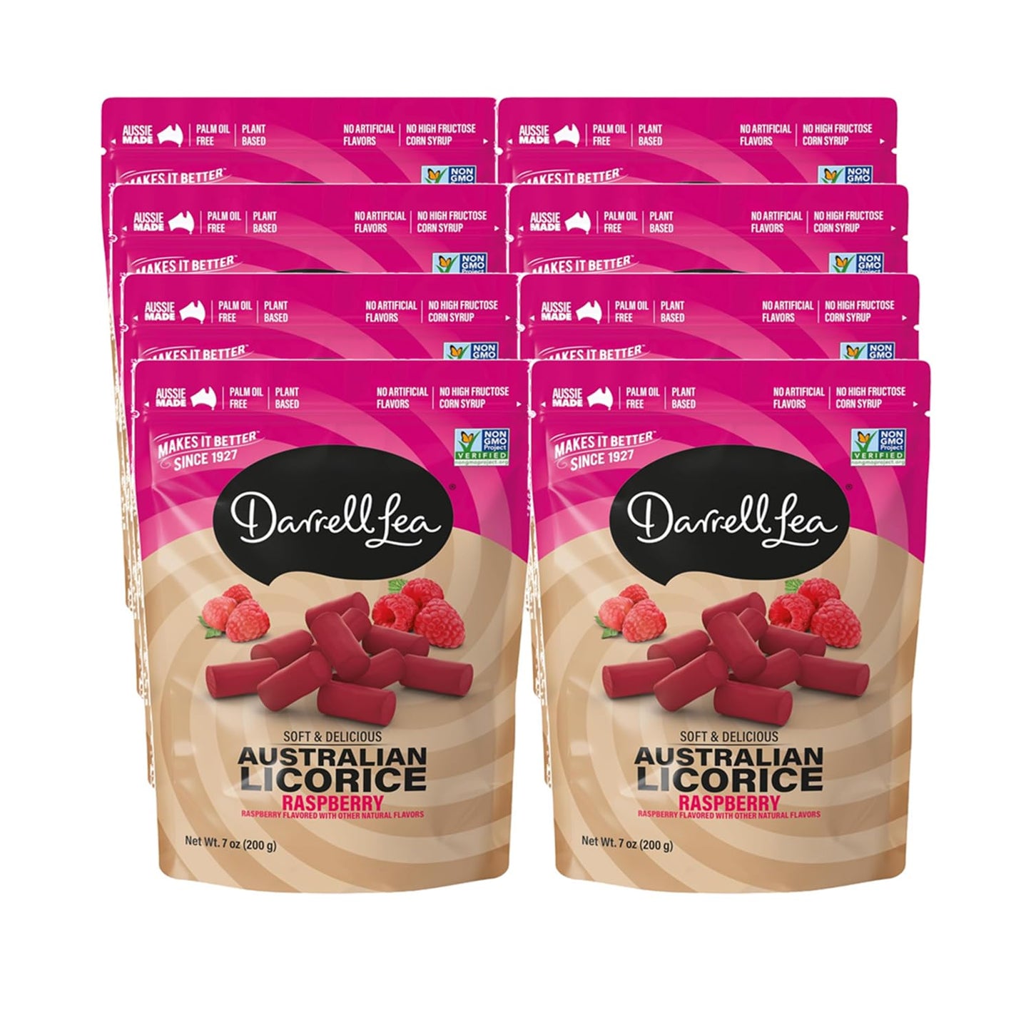 Darrell Lea Soft Australian Licorice, Raspberry Flavor Delight