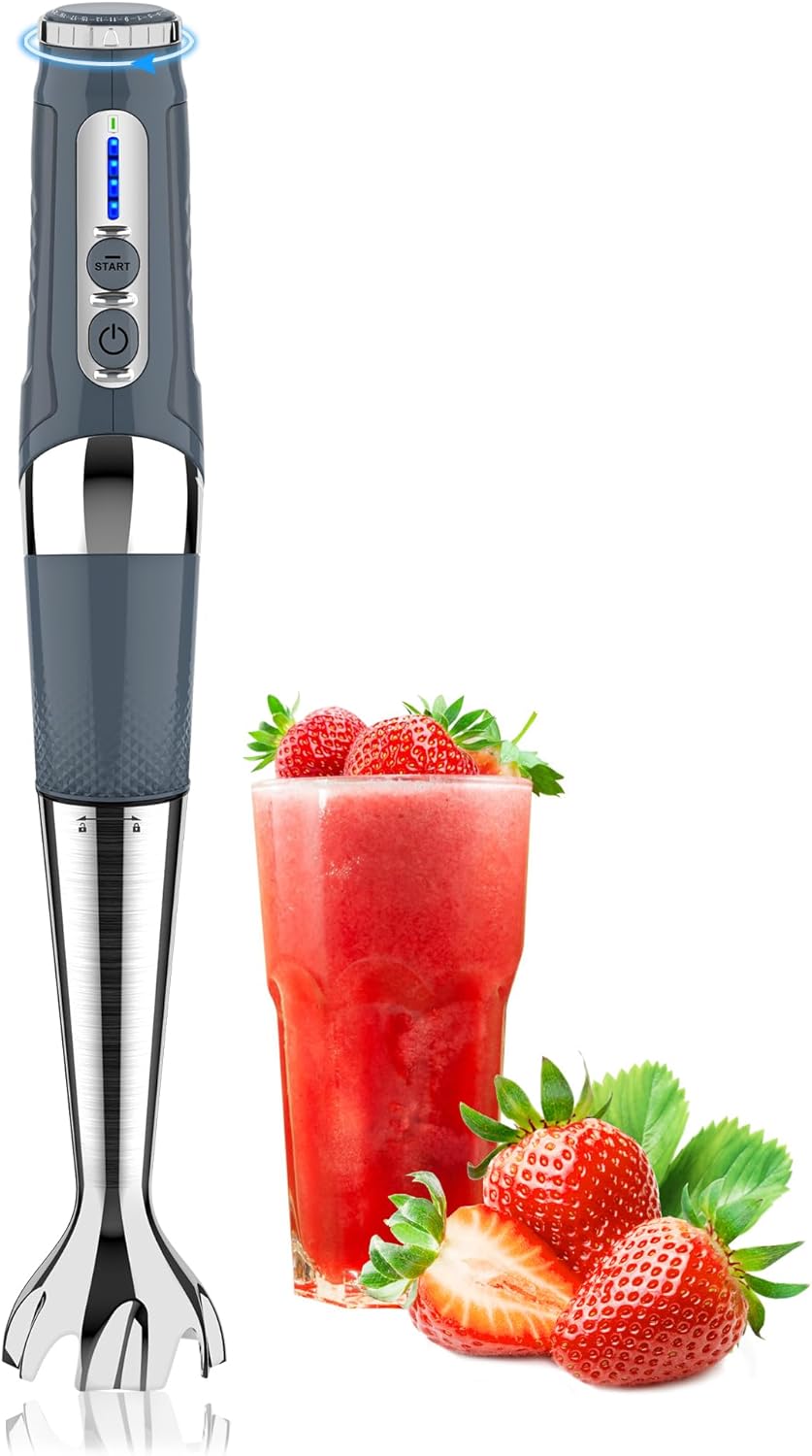 Cordless Immersion Blender Handheld for Smoothies & Soups