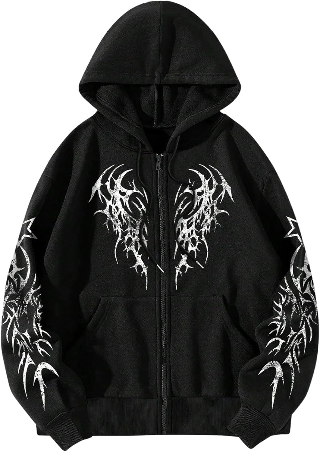 SHENHE Men's Zip Up Graphic Hoodie for Comfort and Style