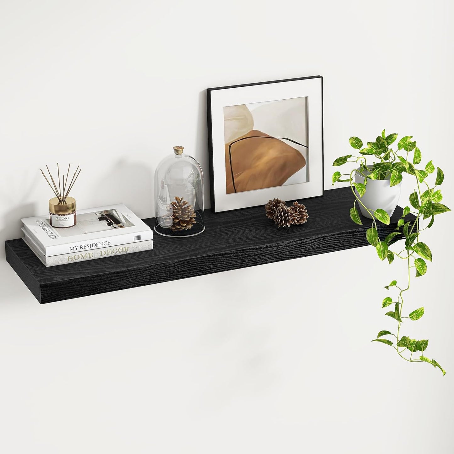 Floating Shelves for Decor & Storage - Rustic Black Design