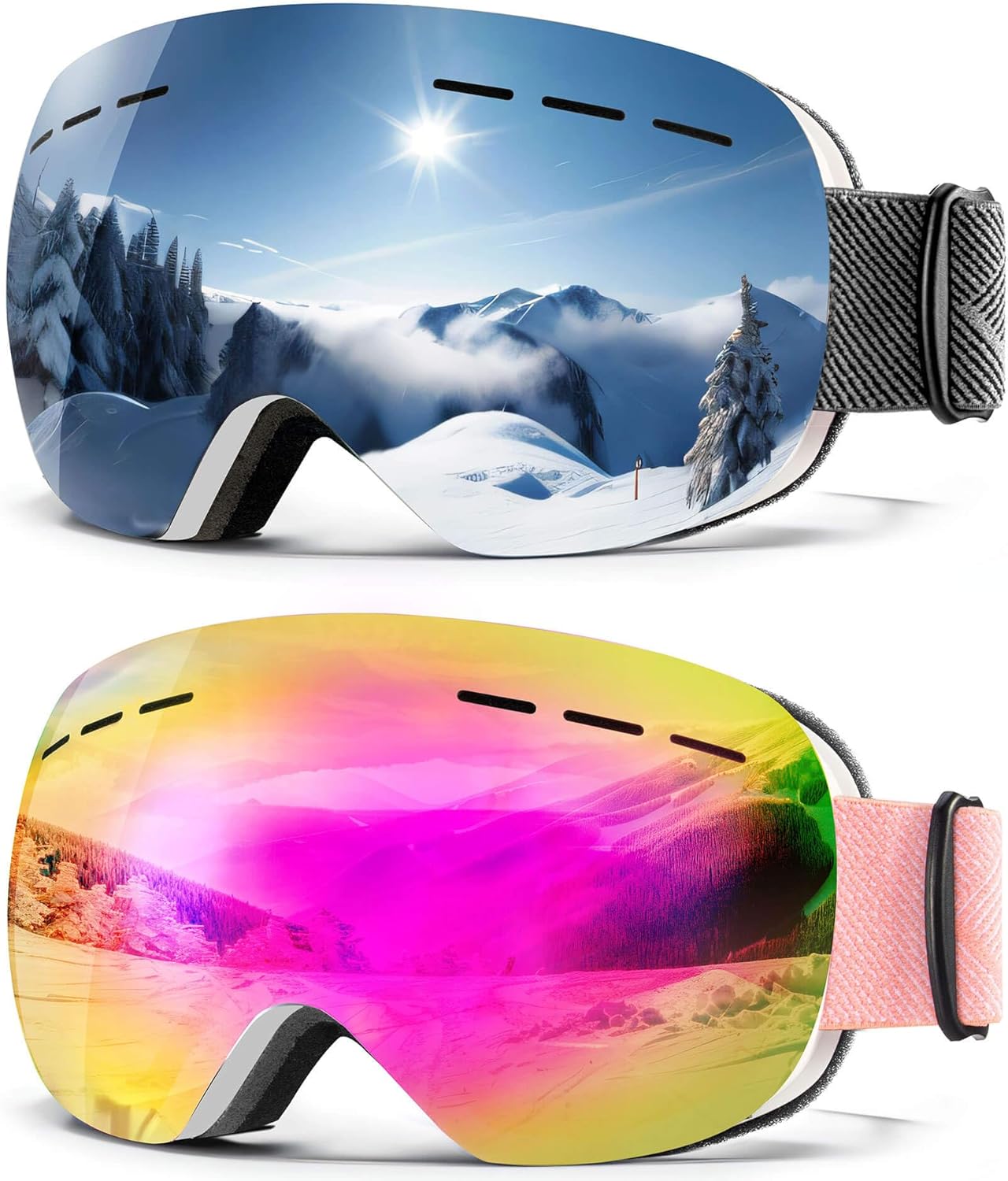 QALLY Ski Goggles: Anti-fog, UV Protection