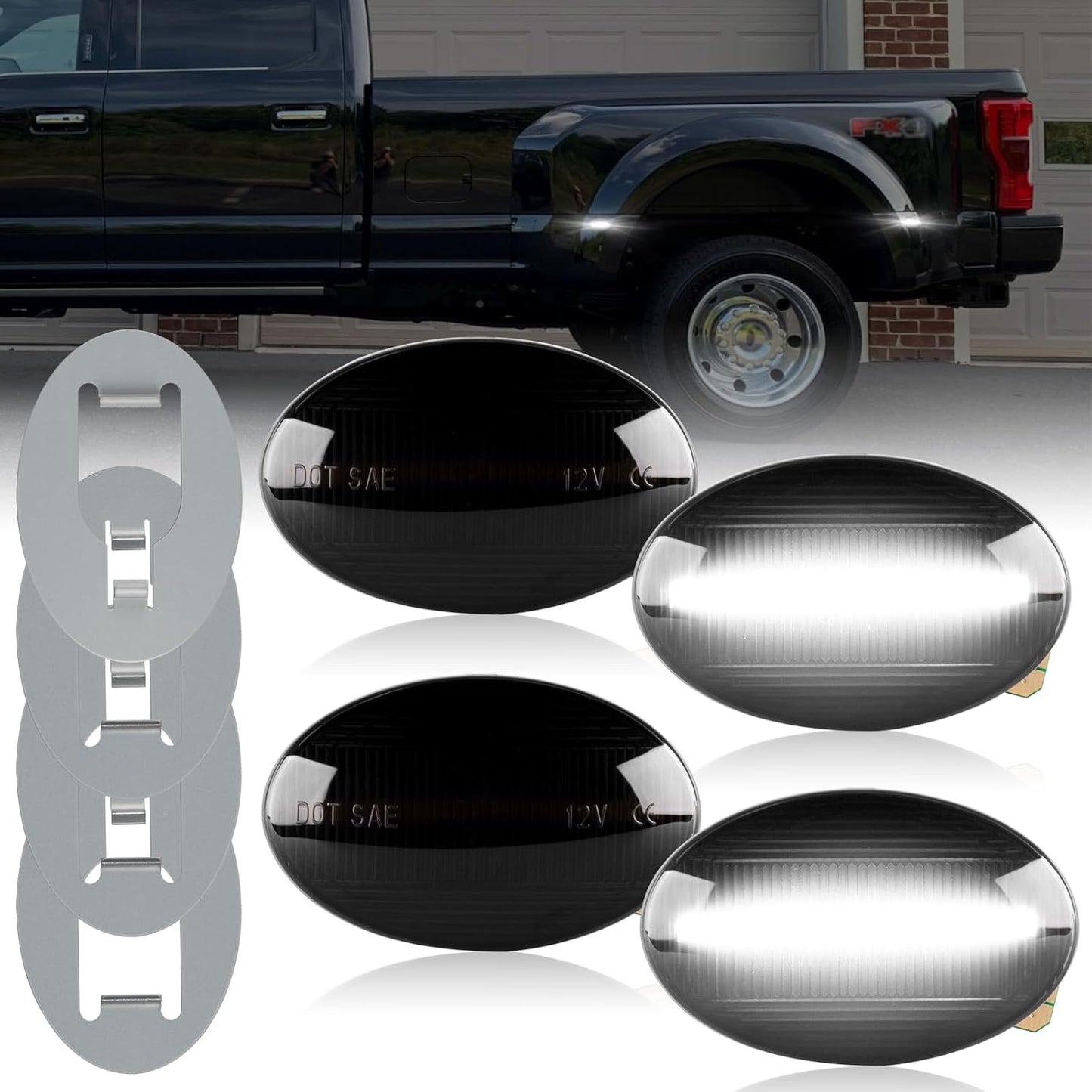 POPMOTORZ LED Fender Side Marker Light for Ford Super Duty