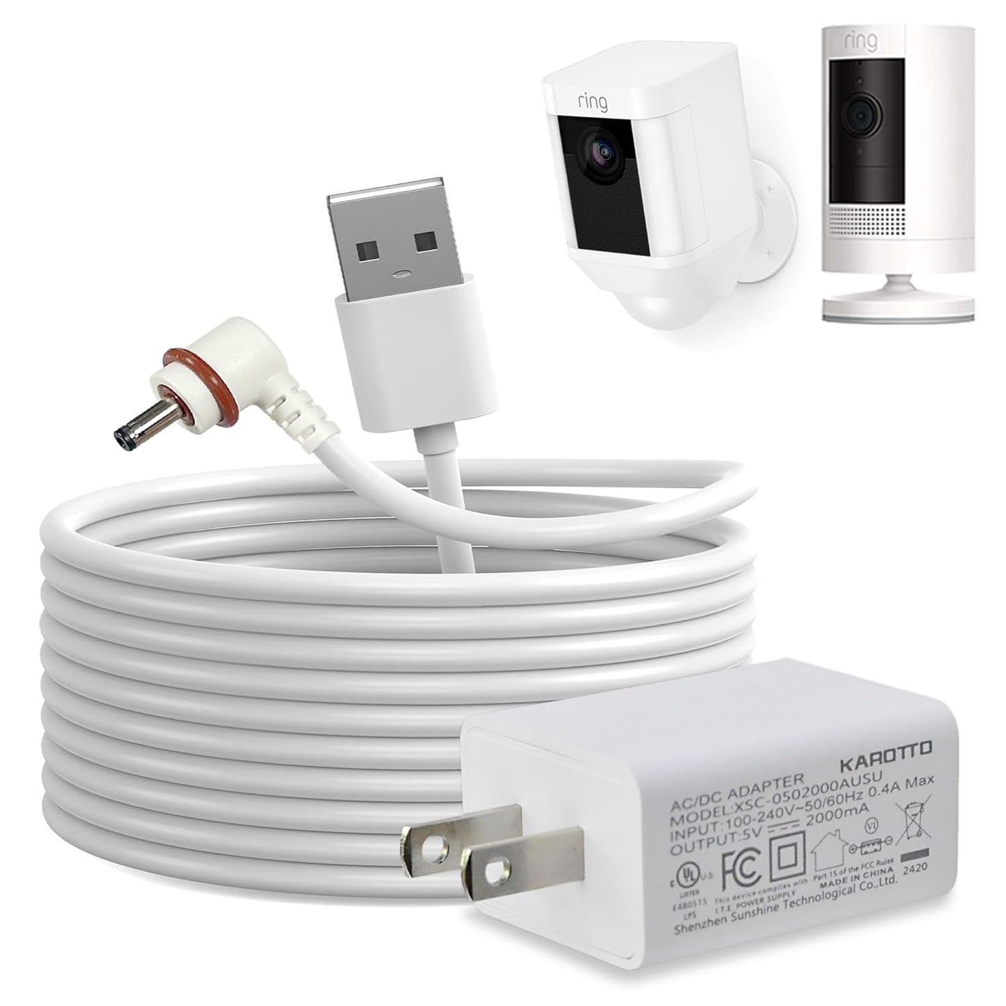 Extend Surveillance Range with 10Ft Power Cord - 1PACK