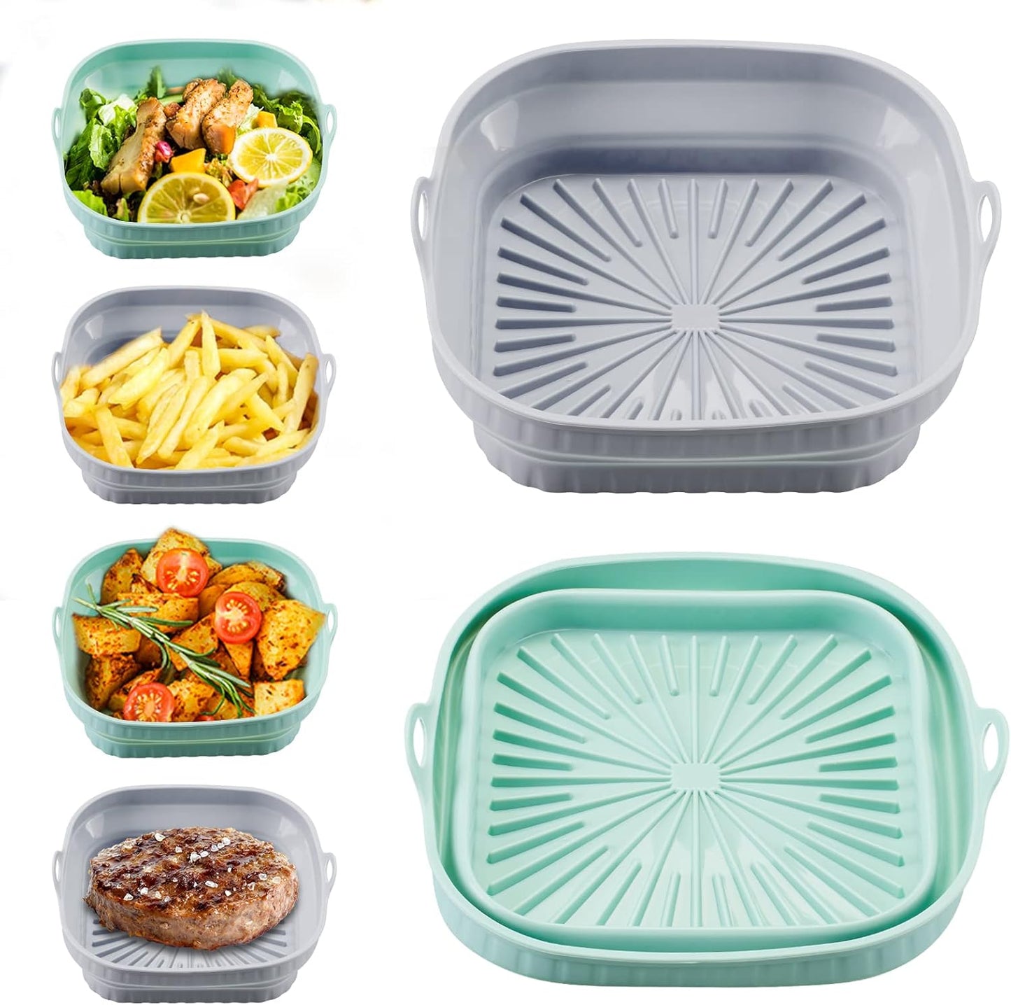Easy Clean 2-Pack Air Fryer Liners - Fit 5QT+