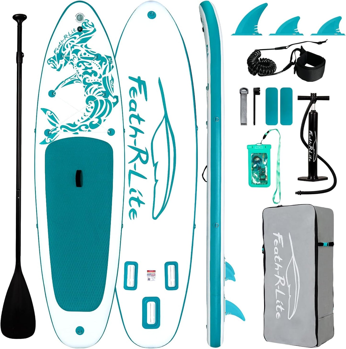 FEATH-R-LITE Inflatable Paddle Board for Adults with Accessories