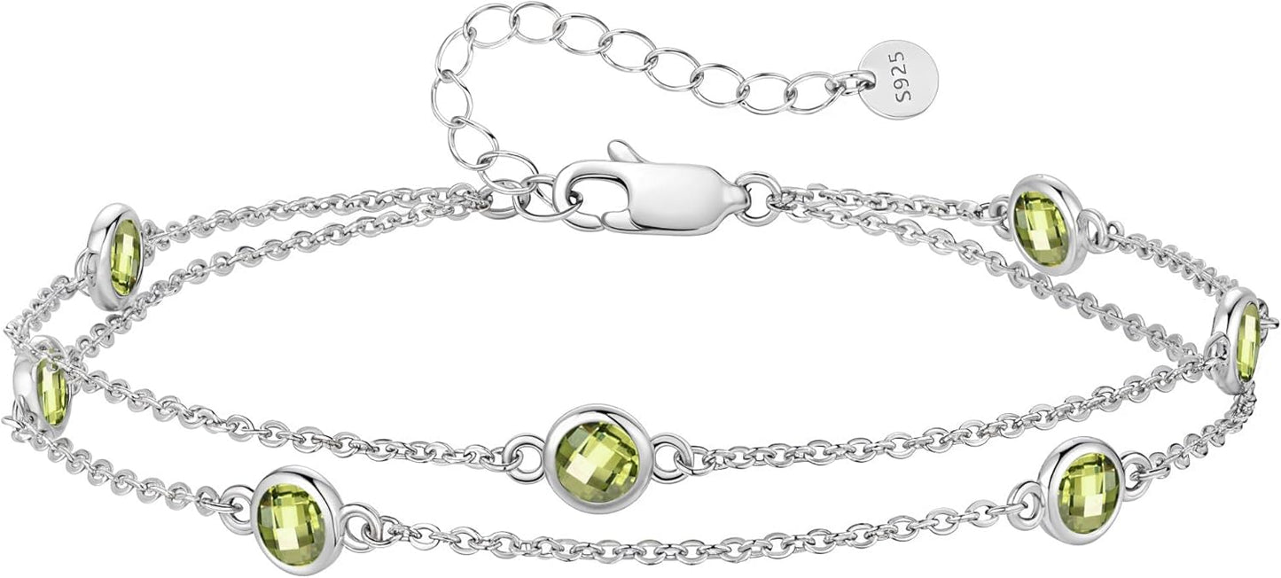 LOUISA SECRET Birthstone Bracelets for Women - Elegant Jewelry Gift