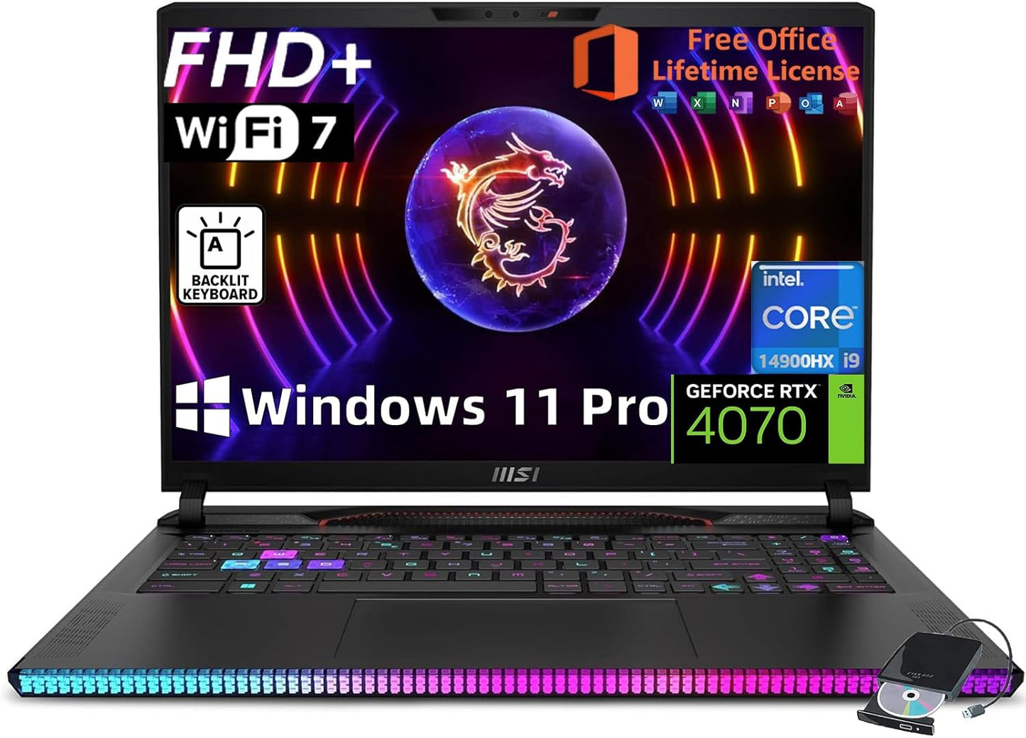 MSI Raider GE68HX Gaming Laptop with RTX 4070 and i9 Power