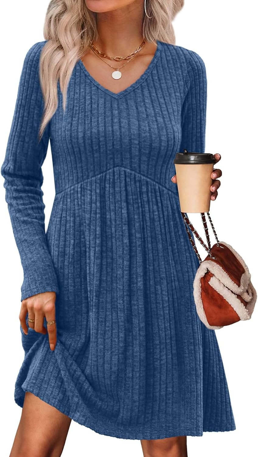 OFEEFAN Long Sleeve Sweater Dress for Fall Fashion Lovers