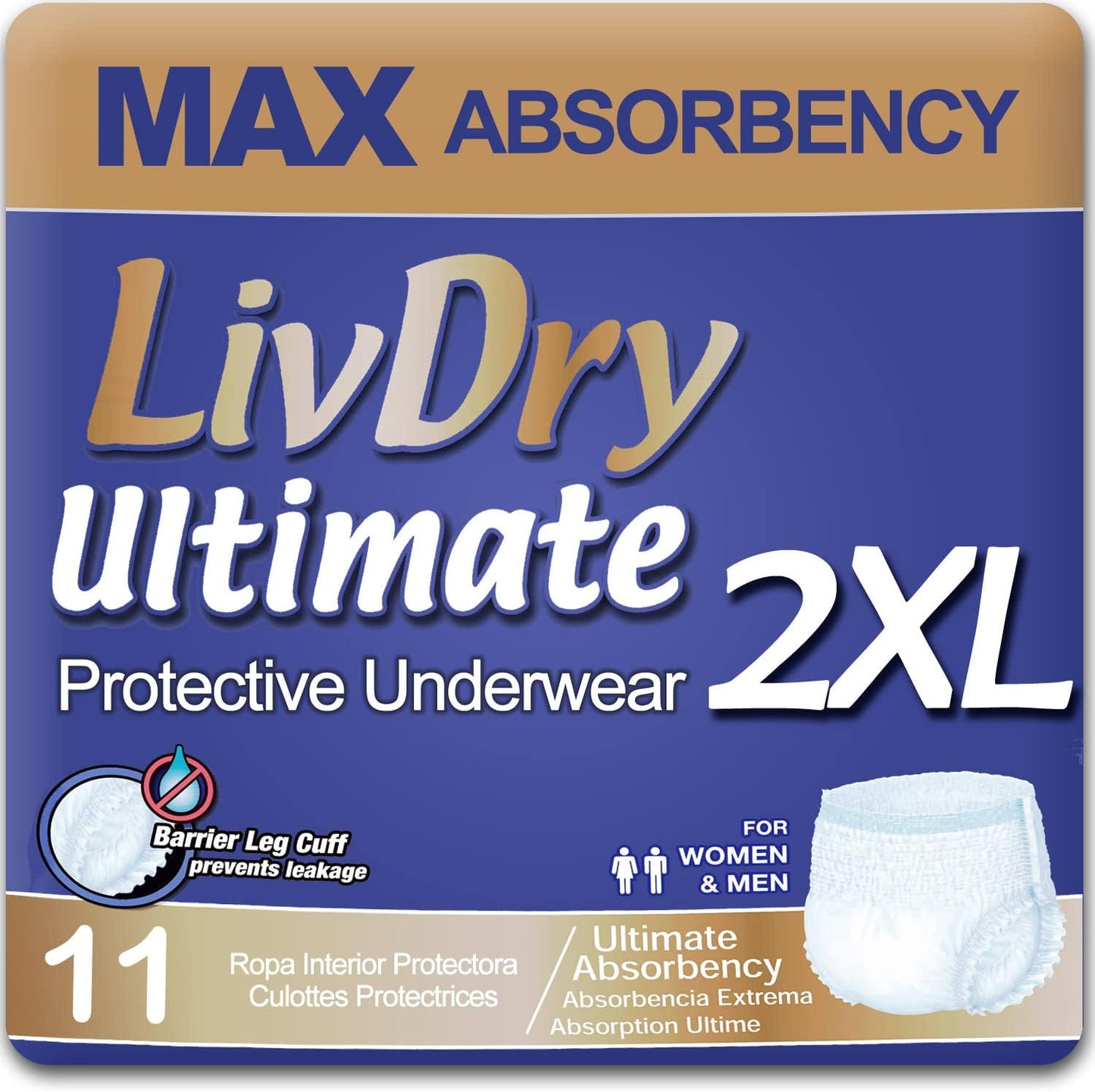 LivDry XXL Incontinence Underwear - 11 Pack