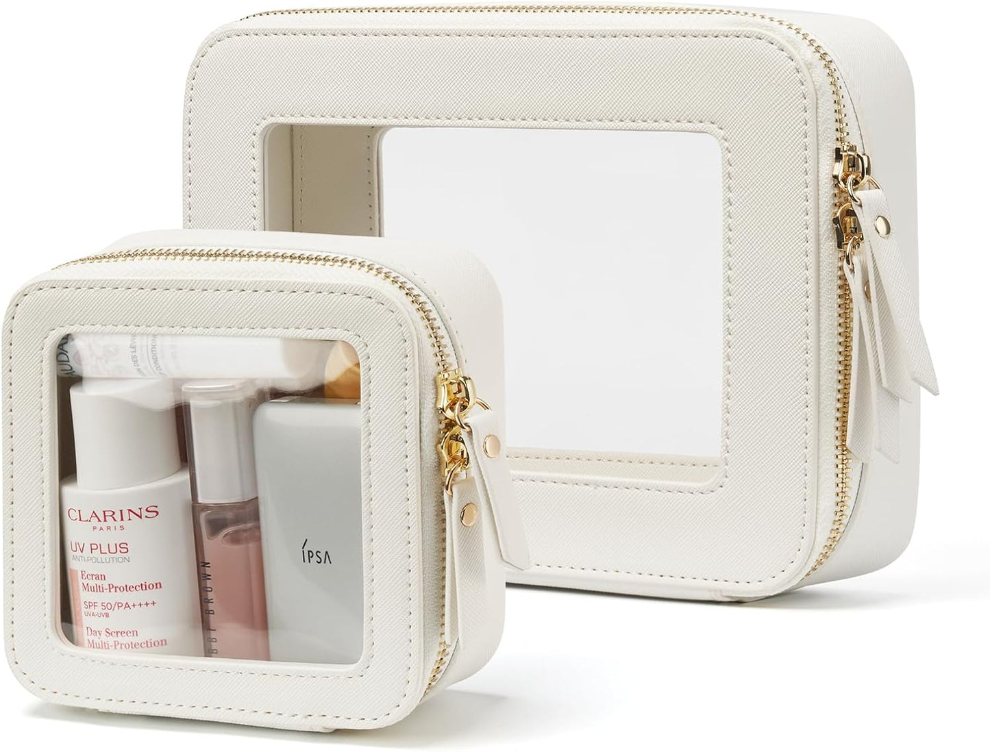 Popvibe Clear Makeup Bag for Travel - Compact Cosmetic Organizer