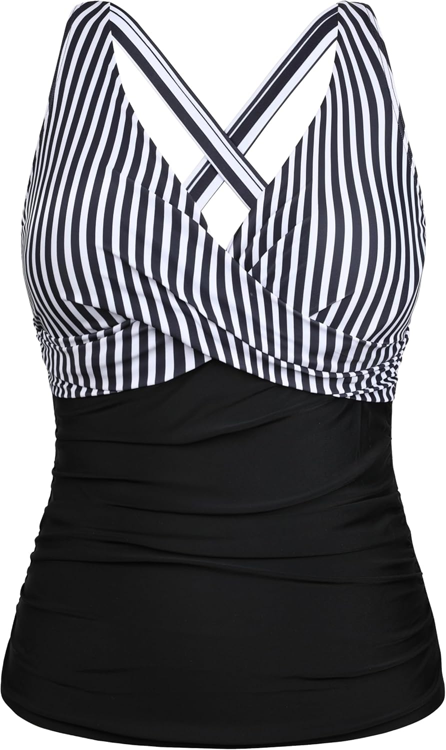 Firpearl Underwire Tankini Top for Big Busted Women Swimwear