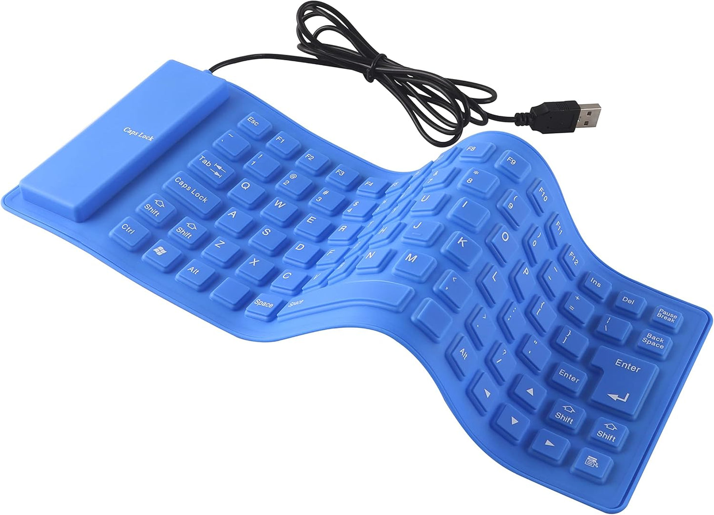 Portable Waterproof Silicone Keyboard - Travel Blue