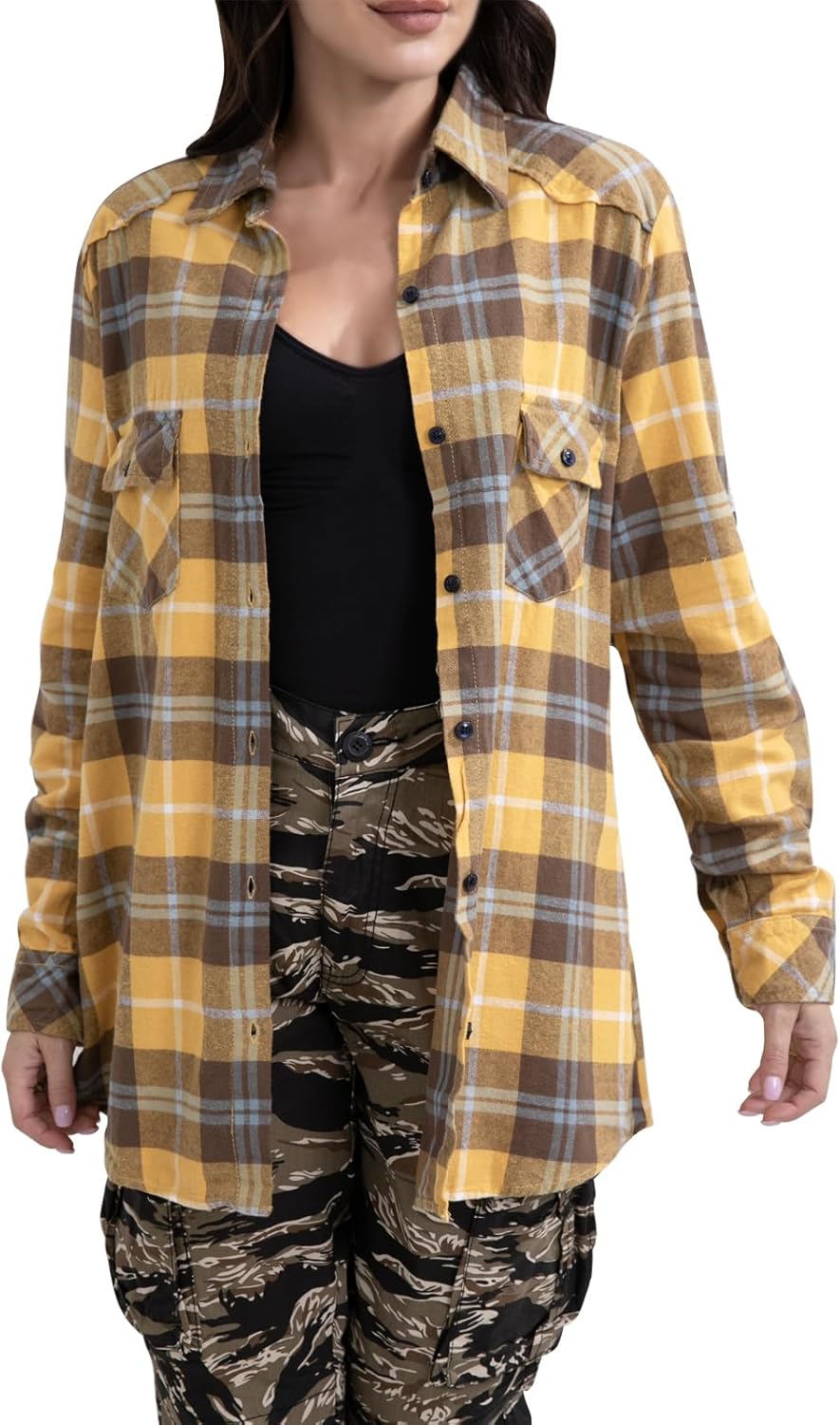 Match Womens Button Down Flannel Plaid Shirts for All Seasons