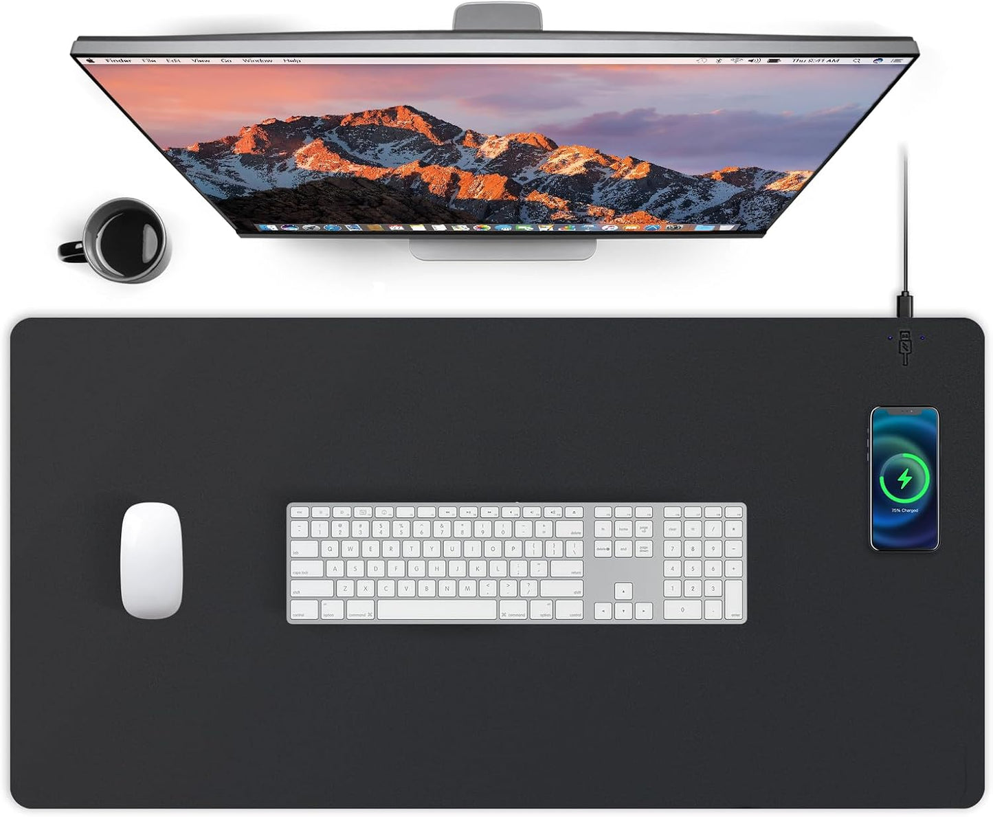 Wireless Charger Desk Mat - Fast, Waterproof, Anti-Slip