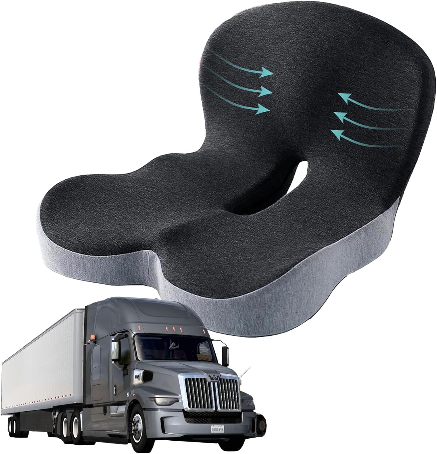 Memory Foam Seat Cushion for Truck Drivers and Office Workers
