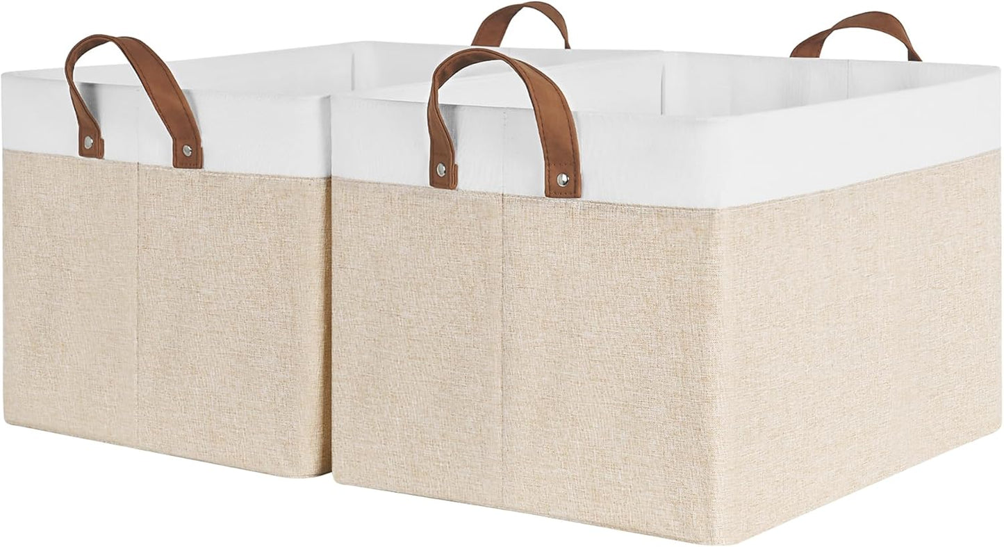 Extra Large Storage Bins for Shelves - Durable Fabric Baskets