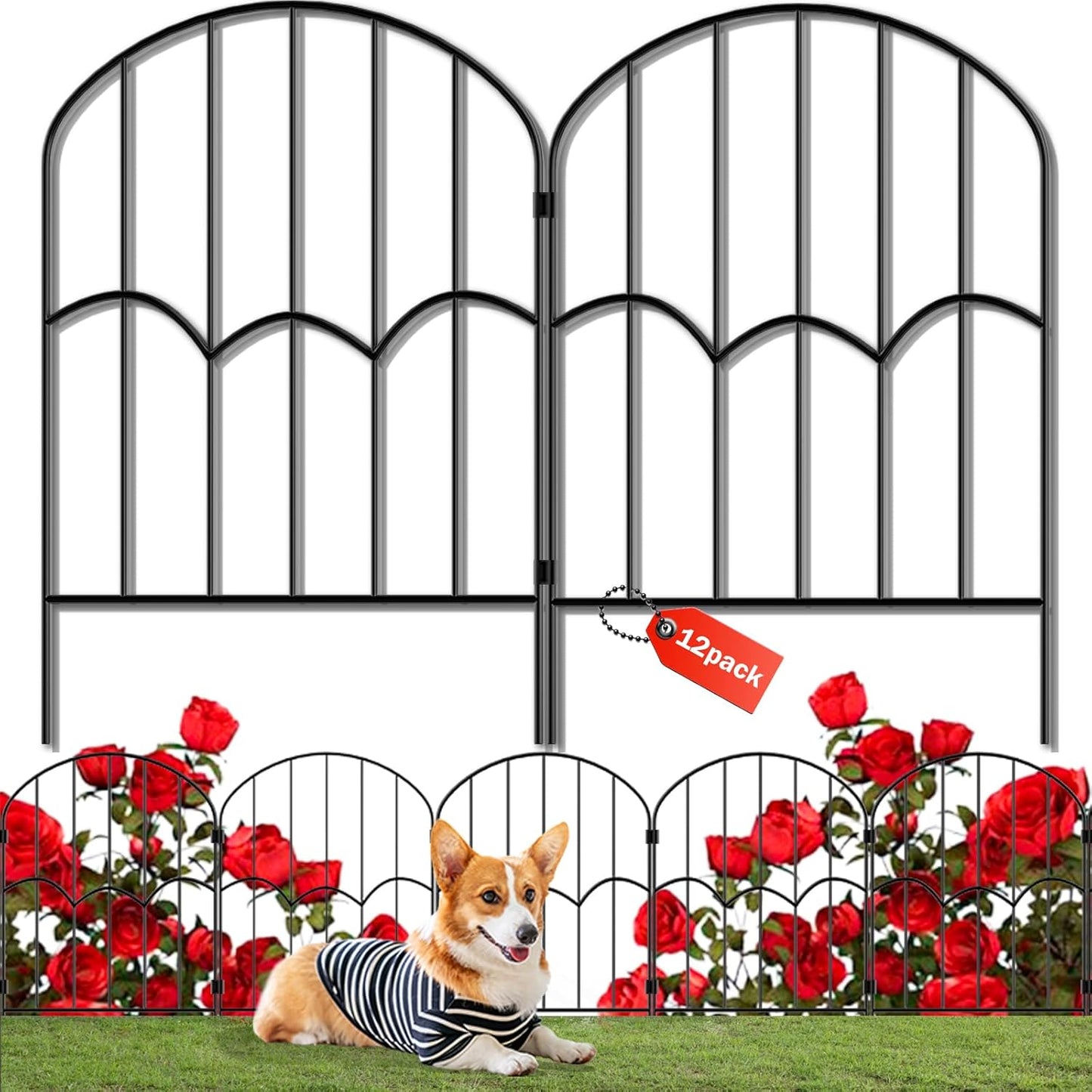 24 Panels Decorative Garden Fence for Yard and Landscaping