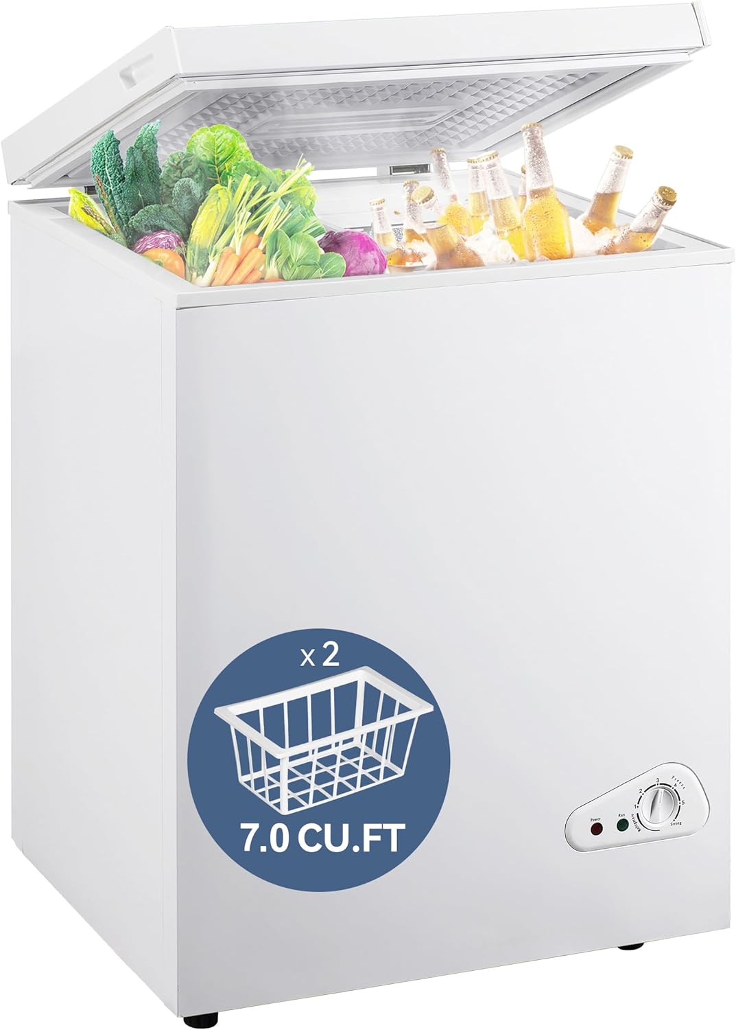 7.0 Cu Ft Chest Freezer - Energy Efficient Mini Freezer