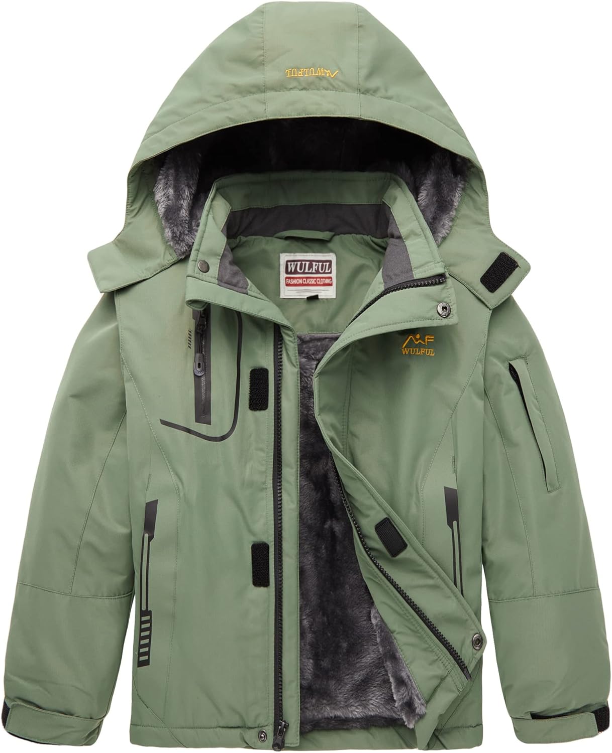 WULFUL Boy's Waterproof Ski Jacket for Winter Adventures