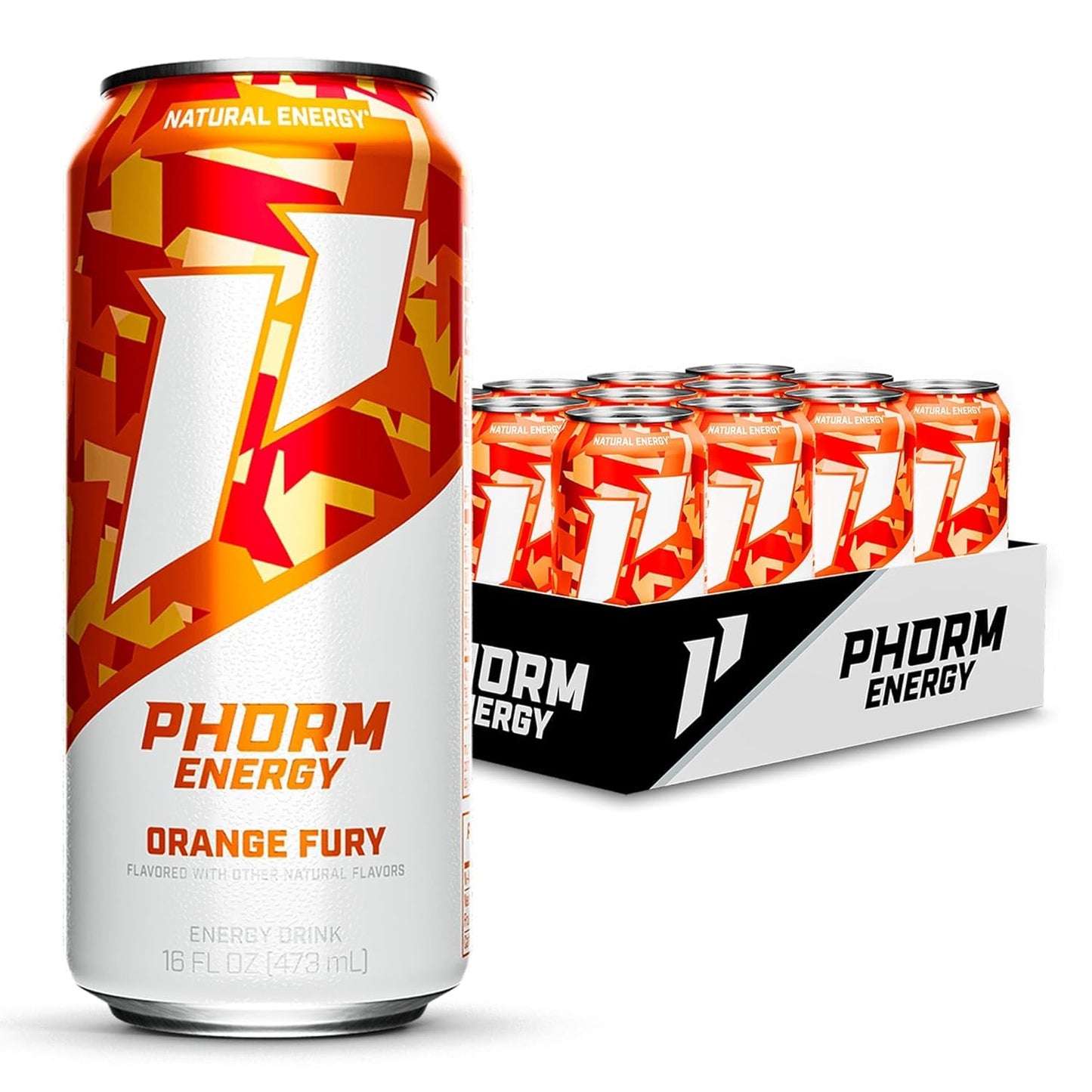 Phorm Energy Drink Orange Fury Flavor with Natural Caffeine